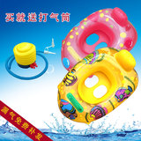 婴儿童游泳圈宝宝坐圈浮圈座艇卡通安全充气戏水玩具海边救生圈