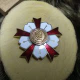 日本老物件一物一图 带原盒日本防范功绩徽章珐琅纪念章胸章奖章