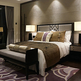 新中式床现代简约双人床实木水曲柳酒店别墅会所样板房间家具定制