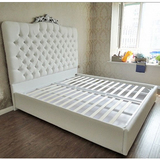 欧式皮艺床美式乡村复古实木床小户型床1.5米双人床1.8软包床储物