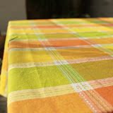 田园怀旧苏格兰红绿格子条纹台布 纯棉布艺餐桌布简约外贸桌布