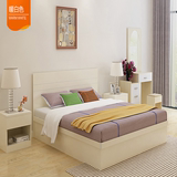 液压杆高箱床储物床木板床收纳床1.5米1.8米板式床简约现代双人床