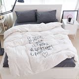床上四件套纯棉夏季床笠白色简约被套床单全棉1.8m日式2.0m水洗棉