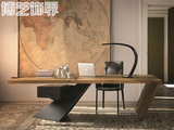 创意loft办公桌设计师桌美式工业风复古实木铁艺餐桌电脑桌工作台