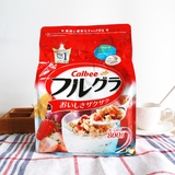 进口休闲零食品日本卡乐比早餐麦片800g中文标签