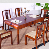 实木中式大圆桌圆形饭桌 榆木明清仿古家具 1.6米1.8米餐桌餐椅