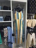 H&M HM专柜正品代购 4月 女装渐变绉纹雪纺无袖连衣裙长裙0403597