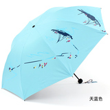 正品杭州天堂伞中国风古典美三折折叠小清晰晴雨伞韩国学生创意伞