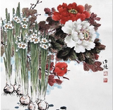 写意牡丹国画作品345幅素材水墨中国画临摹图库图谱手绘非高清