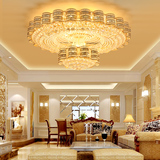 欧式水晶吊灯客厅灯 金色水晶灯 LED吸顶灯 圆形水晶酒店工程灯饰