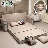 北欧双人床可折叠布艺沙发床1.8米两用小户型多功能沙发床小美式