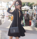 【Sunny33小超人】它是一条充满心机的黑色连衣裙 修身露肩女套头