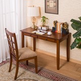 美式实木书桌复古电脑桌学习桌家用办公桌欧式简约小写字台1.2米