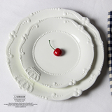 浮雕皇冠餐盘 陶瓷家用菜盘创意水果盘早餐盘西餐牛排盘子点心盘