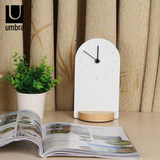 umbra创意台钟实木质静音时钟卧室客厅书房钟表摆件台式钟座钟