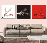 定制客厅美式无框装饰画三联欧式花卉现代简约沙发背景墙挂画壁画