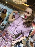 16夏款欧洲站代购泰国潮牌手工流苏钉珠显瘦个性双领恤T女装短袖