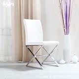 易构-简约现代餐厅家具餐桌椅组合-白色黑色鳄鱼纹餐椅不锈钢椅子