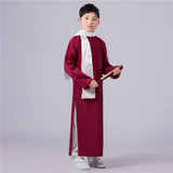 儿童相声表演服装古装中式长袍男童演出服舞台装民国长衫大褂套装