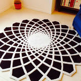 欧式家居手工加密地毯别墅客厅茶几餐厅书房吊兰椅圆形地毯定制