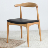 北欧餐椅牛角椅咖啡厅椅 实木餐椅休闲椅创意餐桌椅酒店茶室厅椅