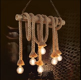 美式麻绳吊灯创意竹筒个性复古艺术吊灯餐厅酒吧台咖啡厅装饰吊灯