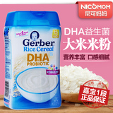 美国进口嘉宝Gerber 宝宝婴儿辅食 添加DHA大米1段营养米粉米糊