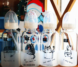 可爱喵星人奶瓶杯创意透明玻璃杯成人儿童奶嘴杯子牛奶杯情侣水杯
