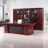 油漆1.6米1.8米2米红胡桃老板桌大班台总裁经理主管桌办公桌 时尚