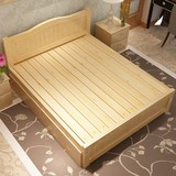 包邮全实木双人床1.51.8米大床松木儿童床1.2米简易木床1米单人床