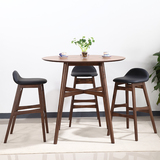 咖啡厅餐桌椅组合实木家具简约现代木桌子咖啡桌圆桌面高脚酒吧台