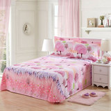 床单单件双人纯棉 1.8m床加厚圆角粉色不掉色简约全棉被单单件