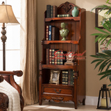 美式乡村实木书柜 欧式书架 宜家书橱置物架简约储物柜单个书柜