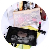 韩国透明蕾丝化妆包小号便携随身可爱迷你简约手拿旅行洗漱收纳袋