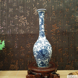 包邮景德镇青花瓷陶器手绘仿古小花瓶家居装饰品客厅工艺时尚摆件
