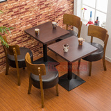 简约西餐厅茶餐厅实木餐桌椅 咖啡厅小方桌 奶茶店饮品店桌椅组合