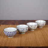 日式和风釉下彩 小米饭碗 青花碗  小汤碗 陶瓷碗 餐具套装 批发