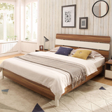 现代简约 板式床日韩风格1.5米1.8米高箱床储物床双人床卧室 家具