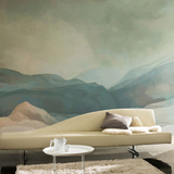 新中式大型壁画 抽象风景壁纸 茶室会所电视墙背景墙墙纸幻境墙布