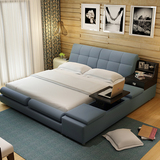 榻榻米可拆洗布艺床1.8米储物小户型软体床布床婚床双人布艺床