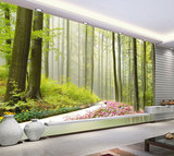 大型壁画3d墙纸定制田园风景墙布 客厅沙发电视背景墙画防水 森林