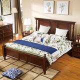新品美式实木床1.5米1.8米美式乡村全实木床简约橡木床双人床大床