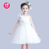 2016夏季女童吊带白色连衣裙花童婚礼服儿童公主蓬蓬裙演出表演裙
