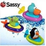 美国Sassy动物小船洗澡玩具宝宝益智婴幼儿童0-1-3岁小孩6个月9