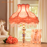 婚庆水晶台灯卧室床头灯创意欧式玫瑰花结婚礼物简约温馨浪漫台灯