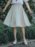 2016外贸女装夏季新款时尚棉麻淑女气质半身裙松紧腰纯色裙子O16