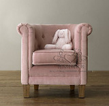 法式复古儿童沙发椅绒布沙发 美式乡村欧式粉色公主沙发迷你沙发