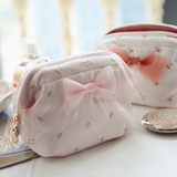高端刺绣樱桃草莓纱质立体化妆包 花边化妆系列蝴蝶结可爱化妆包
