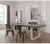 简约复古美式餐桌饭桌电脑桌组合原木铁艺创意北欧写字桌会议办公