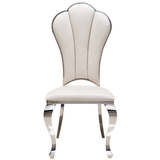 欧式不锈钢酒店餐桌椅组合简约现代高档餐椅绒布餐厅高靠背座椅子